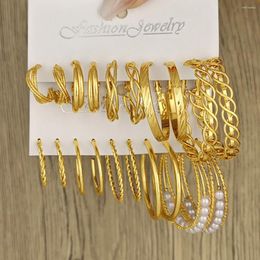 Hoop Earrings 22pcs Cross-border Fashion And Minimalist Earring Set From Europe America With A Versatile Female Temperament