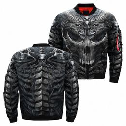 mens Unisex 3d Bomber Jackets trippy skull head Print zipper Flight Jacket casual unisex Harajuku women Streetwear thick coat n5Kx#