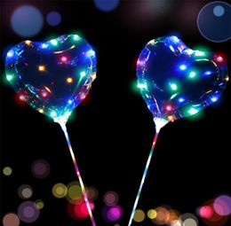 LED Light Up Christmas Tree Balloons Star Heart Shaped Clear Bobo Balloons with LED String Lights for Birthday Wedding Party Decor2855819