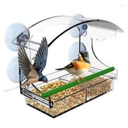 Other Bird Supplies Feeders For Outside Transparent Window Feeder In Acrylic Sparrows Swallow Watchers Courtyard Garden Front