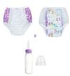 Nxy Baby Diapers 3pcs Abdl Adult Purple Semi Printed Panties Pvc Reusable Onesize Ladies Ddlg Feeding Bottle Set 2212273025677