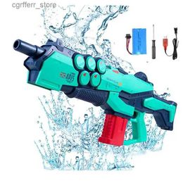 Gun Toys Childrens electric water gun toy with automatic water absorption high pressure and strong continuous shooting240327