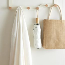 Rails Over The Door Hook Hangers,Entryway Bedroom Organiser Rack for Scarf Hat Belt Coat Bag,Housekeeping Organisers with Wooden Hooks