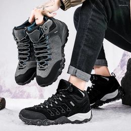 Fitness Shoes Outdoor Winter Warm Casual For Men Leather Hiking Boots Climbing Trekking Sneakers Mens Sports Walking Man Shoe