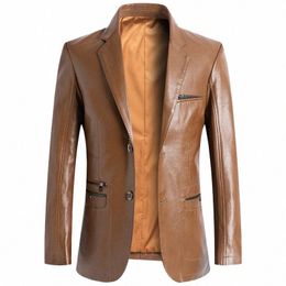 2023 Autumn Jacket Men Solid Color Leather Coat Jacket Casual Motorcycle Biker Coat Leather Jackets Male Big Size 6XL 7XL K9uk#