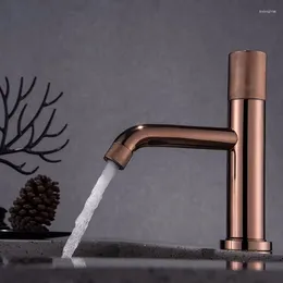 Bathroom Sink Faucets Basin Brass Lavatory Mixer Taps Head Rotation Control & Cold Deck Mounted Rose Gold/Black/Gun Grey