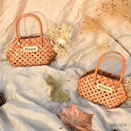 Storage Baskets er Baskets Handmade Using High-quality Bamboo Materials Bamboo Baskets Cachepot For Flowers Odourless Handheld Gift Basket