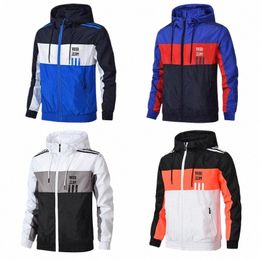 2023 New Hooded Coat Men's and Women's Thin Coloured Casual Sports Jacket Outdoor Running Training Team Kit m6O1#