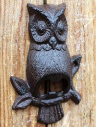 4 Pieces Cast Iron Owl Bottle Opener Wall Mount Beer Opener Cabin Lodge Decor Home Bar Pub Club Soda Vintage Antique Style Animal 6367491