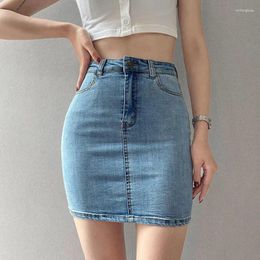 Gonne Gonna di jeans per donna Y2K Streetwear Pacchetto sexy Hip Mini femminile stile coreano a vita alta sottile jeans corto