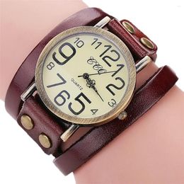 Wristwatches Vintage Casual Cow Leather Bracelet Watch Women WristWatch Classic Watches For Woman Relogio Feminino