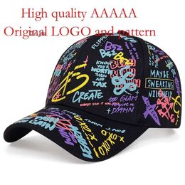 Colourful Graffiti Hip Hop Baseball Casual Sunscreen Printing Duck Tongue Personalised Hat Fashion for Men and Women