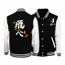 japanese anime Haikyuu!! Retro Letter Mens Hip Hop Clothes Loose Fi Baseball Uniform Casual New Tops Comics Male Jackets 87Bj#