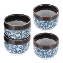 Wine Glasses 4 Pcs Glass Cups For Drinks Rice Japanese Ceramic Tea Whisky Traditional Glazed Teacups Coffee Ceramics Saki Beverage