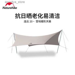 Tents and Shelters Naturehike 2023 New Super large Camp Butterfly Canopy Outdoor Camping Rain Proof Sunscreen Tent Sunshade Portable Large Shelter24327