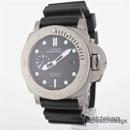 Watch Swiss Made Panerai Sports Watches PANERAISS Waterproof Mechanical Luminor Pam01305 Automatic Titanium Case Black 47mm Watch - Full Set