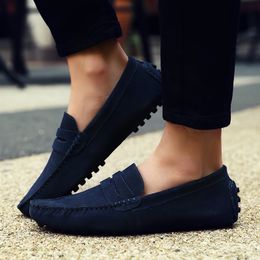 Men Casual Shoes Espadrilles Triple Black White Brown Wine Red Navy Khaki Mens Suede Leather Sneakers Slip On Boat Shoe Outdoor Flat Driving Jogging Walking 38-52 A091