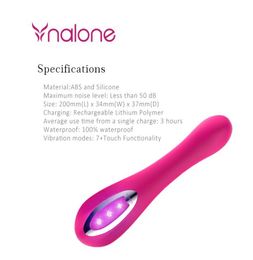 Nalone Touch Vibes AV Rod G Spot Massager Stick Waterproof 7 Vibration Modes Vibrators for Women Masturbation Clit Sex Toys1377317