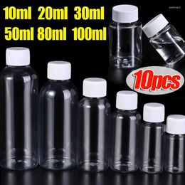 Storage Bottles 1/10PCS Portable Travel Transparent Refillable Plastic Bottle Sample Vials Cosmetic Container Small Mouth