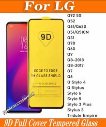 9D Full Cover Tempered Glass Phone Screen Protector for LG Stylo 7 6 5 3 STYO7 Q92 Q52 Q61 Q51 Q31 Q70 Q60 Q9 Q8 Q7 Q65608115