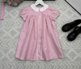 Brand designer kids clothes girls dresses Hollow lace lace lace design baby skirt child frock Size 110-150 CM Princess dress 24Mar