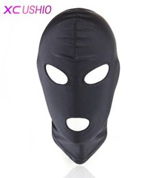 Lightweight Elastic Spandex Sex Mask Head Hood Fetish Headgear Harness Bondage Cosplay Party Mask Adult Game Sex Toys for Couple 09212616