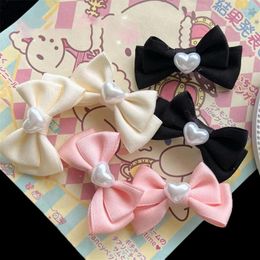 Hair Accessories Sweet Bow Heart Pearl Clips Fashion Ornaments Bangs Side Clip Duckbill Hairpins Girly