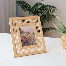 Frames To Weave Woven Picture Frame Decor Moroccan Boho Solid Wood Holder For Wall