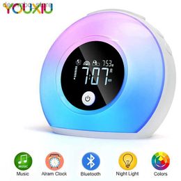 Desk Table Clocks Bluetooth speaker 10W Colour LED night light adjustable alarm clock 5.0 Bluetooth speaker display music sleep light alarm clock24327