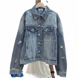 water-wed ripped Jean Jacket 2024 Hot New 2024 Hot New K9Sy#