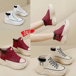 Resistant Comfort High top shoes spring and autumn vintage womens shoes thick soled small white shoes leisure sports board shoes GAI 35-40