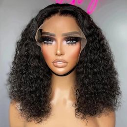 10 12 14 16 Inch Short Bob Human Hair 180 Density Lace Front Wigs Hair 13X4 13X6 Deep Wave Wigs Deep Curly Glueless Wig