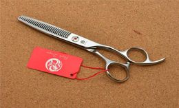522 60039039 Brand Purple Dragon Professional Hairdressing Scissors JP 440C Barber039s quotWquot Shape Teeth Thinni9917331