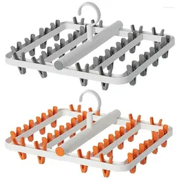 Hangers 1Pc Multifunctional Plastic Mobile Clothes Hanger Windproof Socks Underwears Rack Folding Laundry Pin