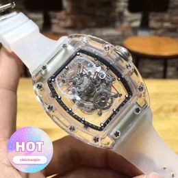 watches wristwatch designer Leisure Mens Automatic Mechanical Watch Hollowed Out Transparent Crystal Personalized Sports Fashion Black Technology
