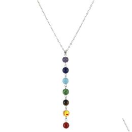 Pendant Necklaces 7 Chakra Gem Stone Beads Necklace Women Yoga Reiki Healing Ncing Maxi Bijoux Femme Jewelry 2021 Drop Delivery Pendan Othg6