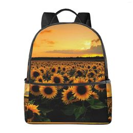 Backpack Sunflower Sunset Large Capacity School Notebook Fashion Waterproof Adjustable Travel Sports