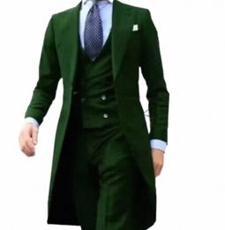 classic Lg Coat Bridegroom Tuxedos Formal Green/Red Design Tailcoat Men Party Groomsmen Suits For Wedding Jacket+Pants+Vest 69y9#