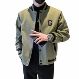 2024 Fi Men's Jackets Solid Colour Stand Collar Lg Sleeve Butt Casual Coats Men Streetwear Leisure Jackets S-3XL k5Mp#