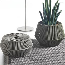 Decorative Plates Outdoor Flower Pots Rattan Woven Oversized Vase Decorations Floor Small Garden Stools