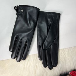 Bayanlar deri eldiven tasarımcı eldivenleri açık kuzu derisi eldivenleri sıcak astar eldivenleri hediye Noel doğum günü hediyesi