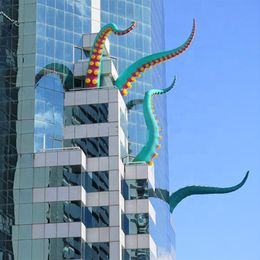 7m 23ft Customised Giant advertising outdoor green giant inflatable halloween octopus tentacles inkfish feet for festival