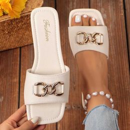 Slippers Cain Womens Summer Slide Flat Outdoor Sandals 2024 New Fashion Luxury Design Beach Large Size 43 H240326AT3G