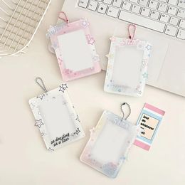 Frames 3 Inch Acrylic Po Frame Idol Postcards Display Cards Decoration Card Holder Fashion Chain Stand Protective Case