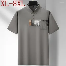 Men's Polos 8XL 7XL 6XL Loose Shirts For Men Clothing 2024 Summer Mens Short Sleeve Polo Shirt High End Luxury Male T-Shirts