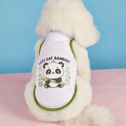 1pc Vest with Panda Pattern, Breathable Thin Dog Clothing, Pet Pullover Clothes