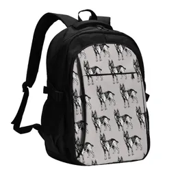 Backpack German Shepherd Dog Large Capacity School Notebook Fashion Waterproof Adjustable Travel Sports