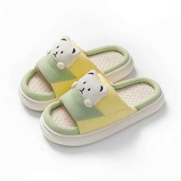 Slippers Slippers Women Bear Cute Cartoon Soft Cloud Plaorm Indoor Soes Summer ome Slides Tick Sole Sandals Male ouse Slipper H2403262C76