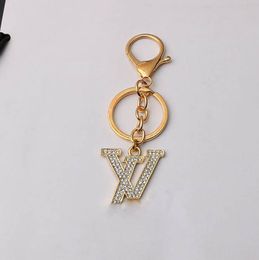 12 style Keychain Classic letter Exquisite Luxury Designer Car Keyring Zinc Alloy Letter Unisex Lanyard Gold Black Metal Small Jewellery lz327