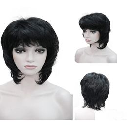 Synthetic Wigs Short Blonde Hair Natural Wavy Women Fl Capless Wig Paa Young Wigblonde15Bt6137060654 Drop Delivery Products Dho9T